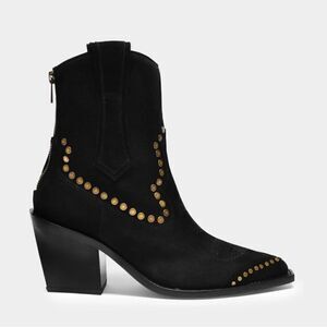 Zadig & Voltaire boots Cara Suede black studded Cowboy Boot 41/10 New